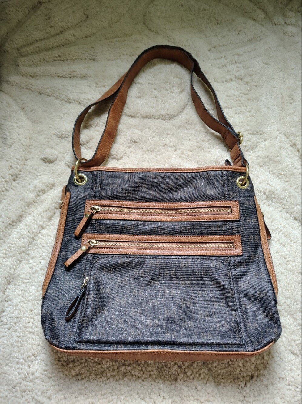 *NWOT* Bueno Women's Gray/Blue Crossbody Tote Bag
